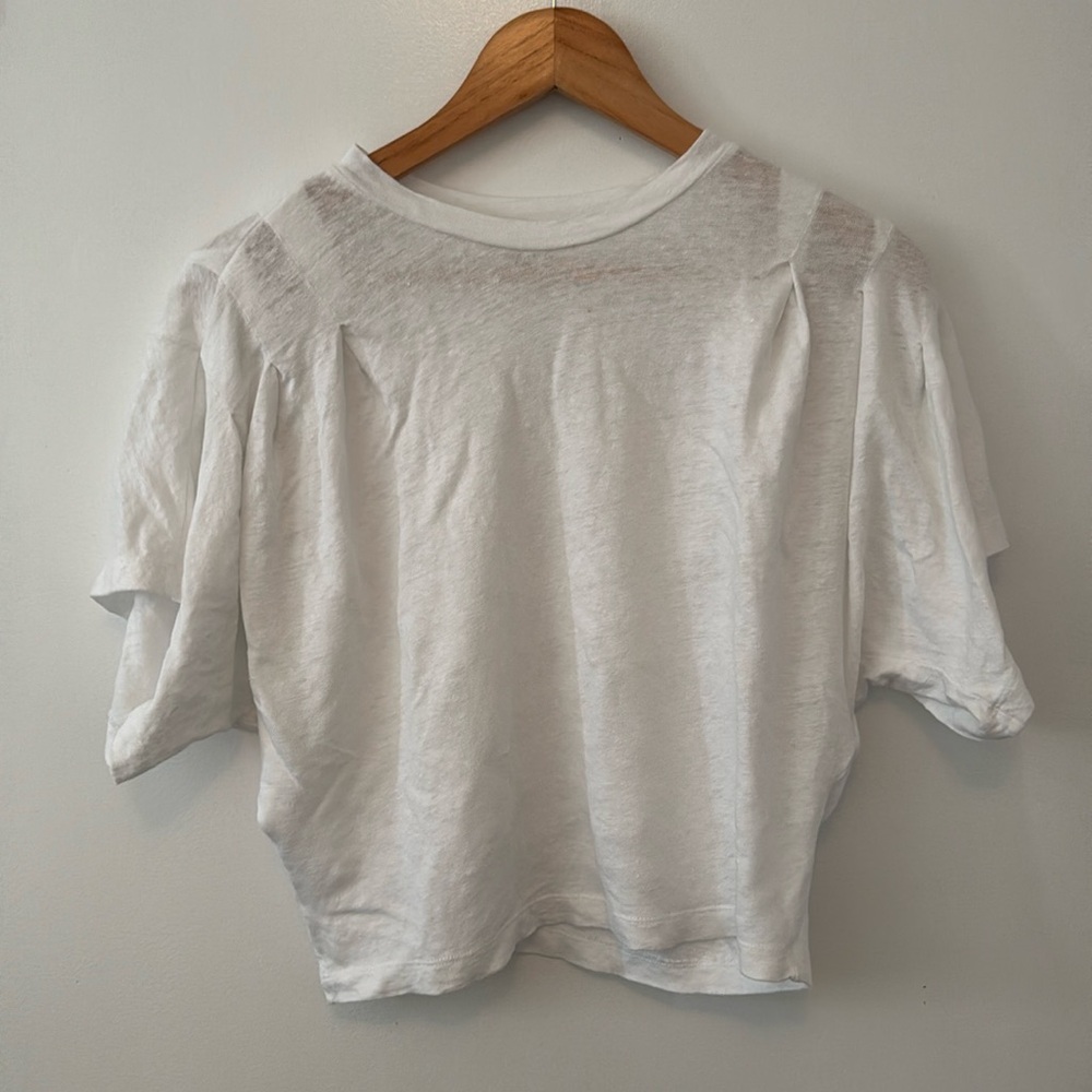 White Isabel Marant Short Sleeve Linen Shirt